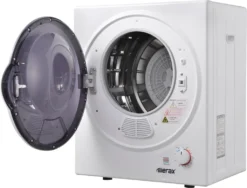Merax Mini-Wäschetrockner Trockner Ablufttrockner, Frontlader Ablufttrockner Mit PTC-Heizelement, Wärmewahl Und Timer, Freistehend/hängend, 2,5 Kg -Hoovery Geschaft 03c9ba374fe746d6b82b91b352aef978