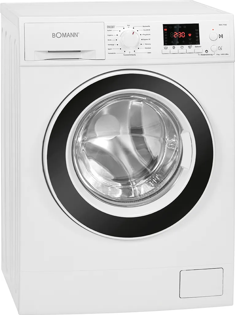 Bomann WA 7192 Waschmaschine Weiß, 9 Kg, 15 Waschprogramme, 1.400 U/min, LED-Display/Kontrollanzeigen, Frontlader 5 Bomann WA 7192 Waschmaschine Weiß, 9 Kg, 15 Waschprogramme, 1.400 U/min, LED-Display/Kontrollanzeigen, Frontlader – Bild 3