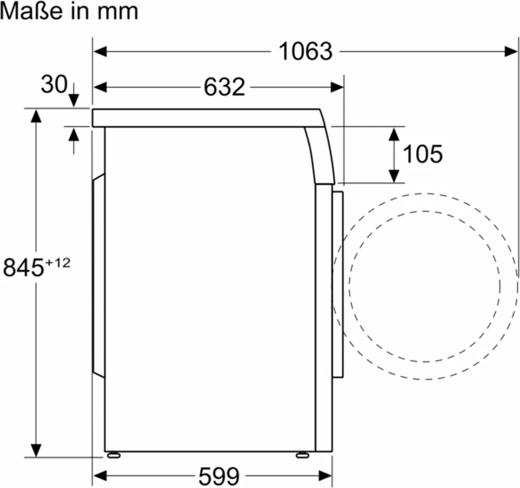 Bosch Waschmaschine, Unterbaufähig - Frontlader, 9 Kg, 1400 U/min. WUU28T41 Serie 6 10 Bosch Waschmaschine, Unterbaufähig - Frontlader, 9 Kg, 1400 U/min. WUU28T41 Serie 6 – Bild 8