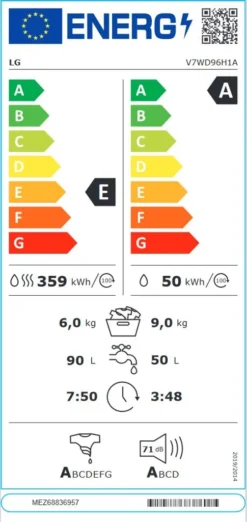 LG Waschtrockner V7 WD 96H1, 9 Kg Waschen / 6 Kg Trocknen, 1400 U/min, A -Hoovery Geschaft 1ea4705cf83f13520f438dc32cb432fe