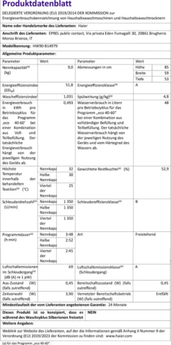 Haier HW90-B14979 9kg Vollwasserschutz XL Trommel (525mm) + Große Einfüllöffnung -Hoovery Geschaft 26c88559efed1521143a3bf1346fd1c1