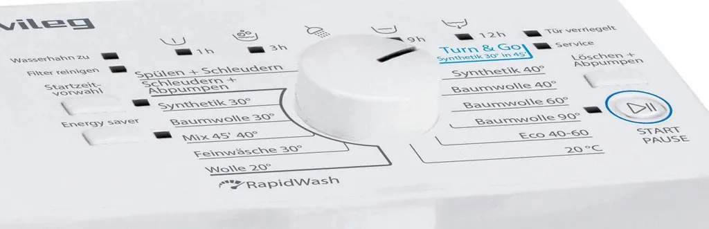 Privileg PWT L50300 DE/N Toplader Waschmaschine / 5 Kg / 1000 UpM/Turn&Go/Rapid Wash/Extra Waschen/Startzeitvorwahl/Wolle-Programm/Energy Saver/Mehrfachwasserschutz+, Weiß 5 Privileg PWT L50300 DE/N Toplader Waschmaschine / 5 Kg / 1000 UpM/Turn&Go/Rapid Wash/Extra Waschen/Startzeitvorwahl/Wolle-Programm/Energy Saver/Mehrfachwasserschutz+, Weiß – Bild 3