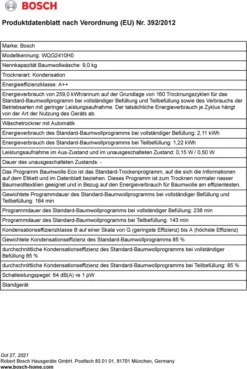 Bosch Serie | 6, Wärmepumpentrockner, 9 Kg WQG2410H0 AntiVibration Design, SensitiveDrying System -Hoovery Geschaft 353b3e6f97217e901121dee2bbfb130a