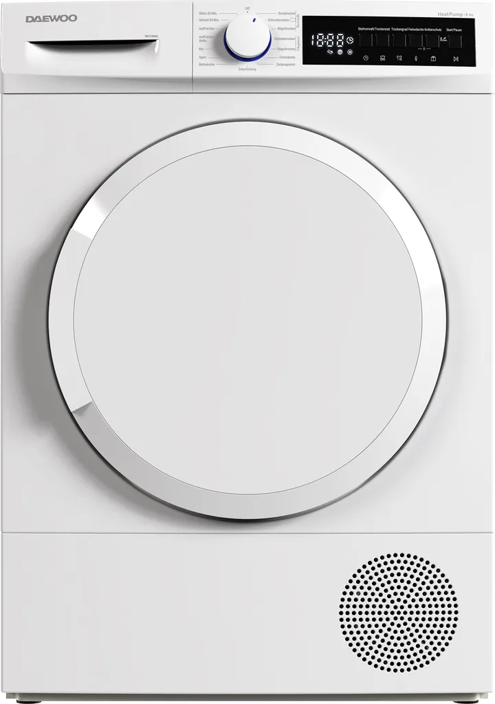 Trockner Wärmepumpe Wäschetrockner 8kg 15 Programme DAEWOO T8HT2W0DE 3 Trockner Wärmepumpe Wäschetrockner 8kg 15 Programme DAEWOO T8HT2W0DE