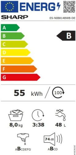 Sharp - ES-NIB814BWB-DE - Einbau-Waschmaschine - 8 Kg -Hoovery Geschaft 3ca1a91f0fb5ce227b9634ec4aa09e53