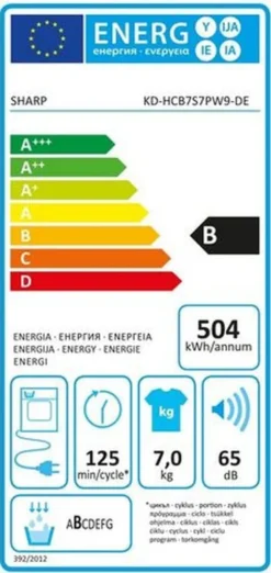 Sharp KD-HCB7S7PW9-DE Kondenstrockner 7kg LED-Display LED-Trommelbeleuchtung 24 Sharp KD-HCB7S7PW9-DE Kondenstrockner 7kg LED-Display LED-Trommelbeleuchtung -Hoovery Geschaft 3d6473c13c5da9f0fd9f097ec9588bb1