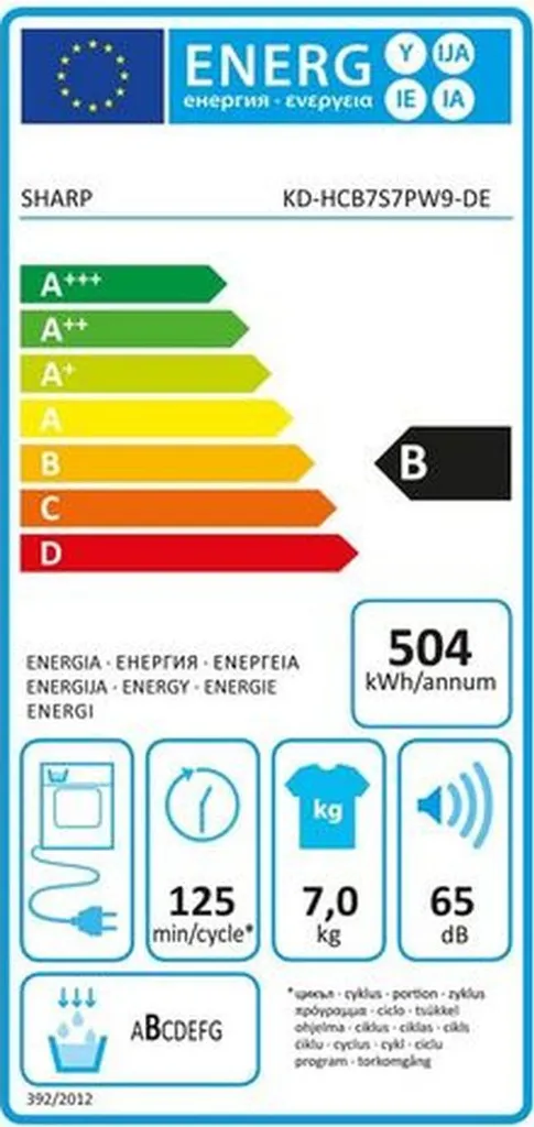 Sharp KD-HCB7S7PW9-DE Kondenstrockner 7kg LED-Display LED-Trommelbeleuchtung 12 Sharp KD-HCB7S7PW9-DE Kondenstrockner 7kg LED-Display LED-Trommelbeleuchtung – Bild 10