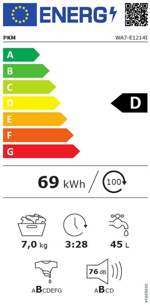 PKM Waschmaschine Waschautomat Frontlader Vollwaschautomat 7kg WA7-E1214I 5 PKM Waschmaschine Waschautomat Frontlader Vollwaschautomat 7kg WA7-E1214I – Bild 3