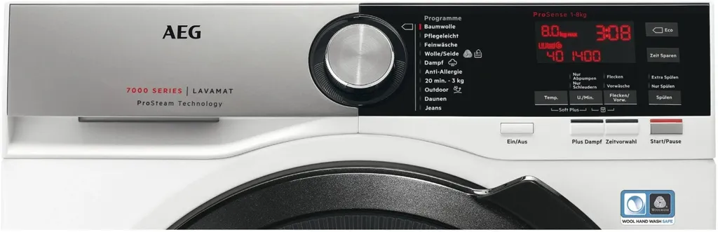 AEG Waschmaschine 7000 PROSTEAM® 8kg 1400U/min Aqua Control L7FS74489 4 AEG Waschmaschine 7000 PROSTEAM® 8kg 1400U/min Aqua Control L7FS74489 – Bild 2