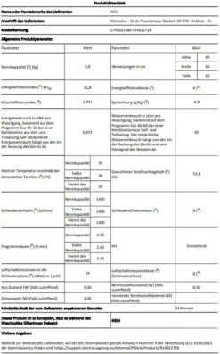 AEG - L7FBG61480 - Waschmaschine - 8 Kg 16 AEG - L7FBG61480 - Waschmaschine - 8 Kg -Hoovery Geschaft 581d22a10f4bb0cf9a9af8380c15b73e