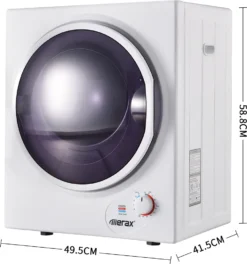 Merax Mini-Wäschetrockner Trockner Ablufttrockner, Frontlader Ablufttrockner Mit PTC-Heizelement, Wärmewahl Und Timer, Freistehend/hängend, 2,5 Kg -Hoovery Geschaft 6a0d930415c929757db65c4d73a91404
