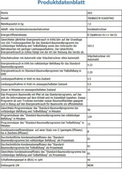 AEG - T6DB60378 - Kondenstrockner - 7 Kg -Hoovery Geschaft 88838769b08707dee24bd3a26bc22eeb