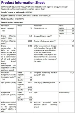Gorenje WNEI 74 APS Waschmaschine Mit Dampffunktion - 7 Kg Fassungsvermögen - 1400 U/min - 16 Programme - Inverter Motor - Edelstahltrommel - AquaStop - Kindersicherung - SterilTub - Weiß -Hoovery Geschaft 8f706ceb2ec758990a9f5c0995d0afdc