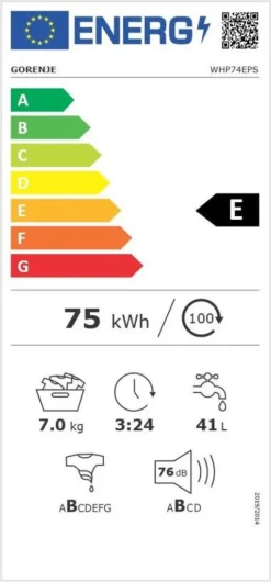 Gorenje WHP74EPS Waschmaschine - Freistehend - Frontlader - 7 Kg Fassungsvermögen - 1400 U/min. - AquaStop - Weiß - Wasserpegelsensor - 15 Programme - Kindersicherung -Hoovery Geschaft 93b718b2726aa067309c20c47b3cc021