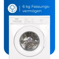 Exquisit Waschmaschine WA6010-060D Weiss | 1000 U/Min. | Fassungsvermögen 6 Kg -Hoovery Geschaft 94474840482922ed4dc126e61088a07c