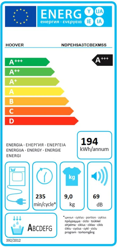 HOOVER NDPEH9A3TCBEXMSS WÄRMEPUMPENTROCKNER H-DRY500 Füllmenge 1-9 Kg 11 HOOVER NDPEH9A3TCBEXMSS WÄRMEPUMPENTROCKNER H-DRY500 Füllmenge 1-9 Kg – Bild 9