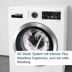 Bosch WAV28MWIN Serie 8 Waschmaschine Frontlader/A / 48 KWh/100 Waschzyklen / 1400 UpM / 9kg / Weiß/Fleckenautomatik / 4D Wash System/Home Connect/EasyStart -Hoovery Geschaft 9e03d2ca8252f496ea5f994ce0a872d6