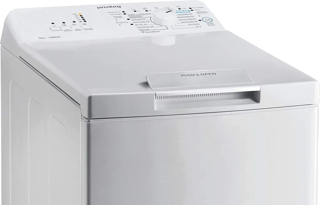 Privileg PWT L50300 DE/N Toplader Waschmaschine / 5 Kg / 1000 UpM/Turn&Go/Rapid Wash/Extra Waschen/Startzeitvorwahl/Wolle-Programm/Energy Saver/Mehrfachwasserschutz+, Weiß 4 Privileg PWT L50300 DE/N Toplader Waschmaschine / 5 Kg / 1000 UpM/Turn&Go/Rapid Wash/Extra Waschen/Startzeitvorwahl/Wolle-Programm/Energy Saver/Mehrfachwasserschutz+, Weiß – Bild 2