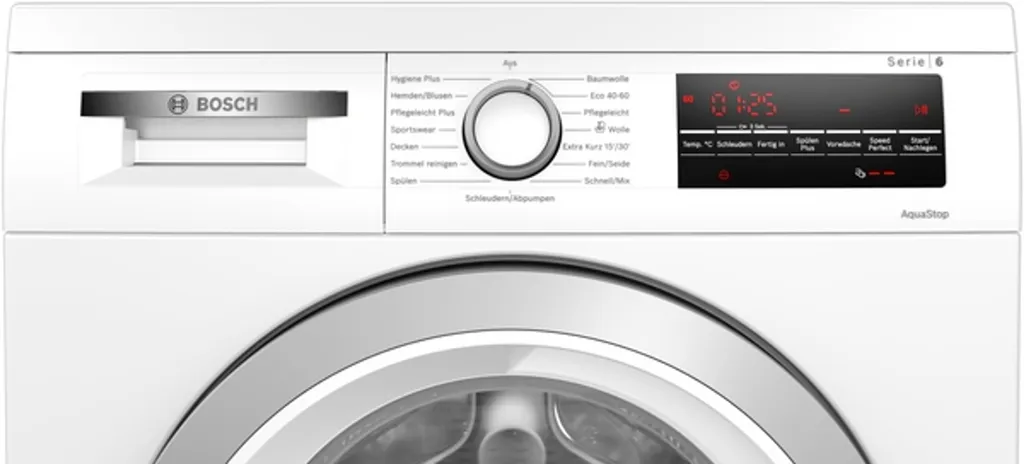 Bosch Waschmaschine, Unterbaufähig - Frontlader, 9 Kg, 1400 U/min. WUU28T41 Serie 6 8 Bosch Waschmaschine, Unterbaufähig - Frontlader, 9 Kg, 1400 U/min. WUU28T41 Serie 6 – Bild 6