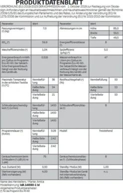 Amica WA 14690-1 W Waschmaschine, 1400 U/Min -Hoovery Geschaft b56563bd8d5400b266b8229f3917a916