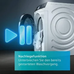 Siemens WM14N128 IQ300 Waschmaschine, 8 Kg, 1400 UpM, Outdoor-Programm Schonende Reinigung, SpeedPack L Beschleunigen Sie Ihre Programme, Nachlegefunktion -Hoovery Geschaft cf4b0dad883e5342c2f5c8c384ee06a0