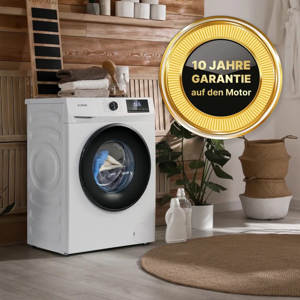 Bomann® Waschmaschine 8kg Mit Max. 1400 U/min - Effizienter, Leiser Und Langlebiger Invertermotor, 15 Waschprogrammen, Und Endzweitvorwahl, Washing Machine Mit Dampffunktion - WA 7185 6 Bomann® Waschmaschine 8kg Mit Max. 1400 U/min - Effizienter, Leiser Und Langlebiger Invertermotor, 15 Waschprogrammen, Und Endzweitvorwahl, Washing Machine Mit Dampffunktion - WA 7185 – Bild 4
