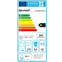 Sharp KD-HCB8S7PW9-DE Kondenstrockner 8 Kg LED-Trommelbeleuchtung -Hoovery Geschaft df838a91279f335e2a649f80fd32ba2d