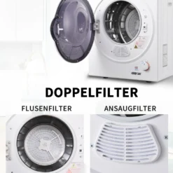 Merax Mini-Wäschetrockner Trockner Ablufttrockner, Frontlader Ablufttrockner Mit PTC-Heizelement, Wärmewahl Und Timer, Freistehend/hängend, 2,5 Kg -Hoovery Geschaft e97c1629a1db696ed97fbaf0087b34ba