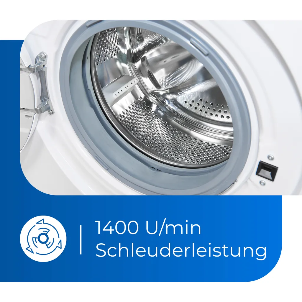 Exquisit Waschmaschine WA7014-060D Weiss | 7 Kg Fassungsvermögen | Weiß 6 Exquisit Waschmaschine WA7014-060D Weiss | 7 Kg Fassungsvermögen | Weiß – Bild 5