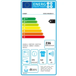 Candy CSOE H8A2DE-S WÄRMEPUMPENTROCKNER Trockner 8kg Wi-Fi Bluetooth Mengenautomatik Erhöhte Öffnung -Hoovery Geschaft f064cb454b84618b8e5db67aedf95498