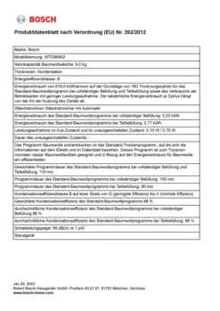 Bosch Serie 6 WTG86402 Kondenstrockner - Weiß -Hoovery Geschaft f2d3d96dfc6b298bca29224e790bbb7b